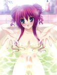 1girl artist_request bathroom bathtub breasts highres knees_together_feet_apart kouno_mio large_breasts nipples sitting solo water 