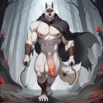 1:1 2025 4_toes abs ankle_wraps anthro arm_wrapping arm_wraps balls biceps big_balls big_muscles big_pecs big_penis biped black_claws black_clothing black_lips black_nose black_sclera bottomless broad_shoulders calf_muscles canid canine canis casual_exposure casual_nudity cheek_tuft claws cloak cloak_only clothed clothing crotch_tuft death_(puss_in_boots) deltoids digitigrade dreamworks dual_wielding evil_grin eyebrows facial_markings facial_tuft fangs feet finger_claws fingers flaccid flower flowing_clothing fluffy fluffy_tail fog forearm_muscles forest forest_background front_view fur fuzzy genitals glowing glowing_eyes grey_markings grin head_markings hi_res holding_object holding_sickle holding_weapon huge_balls huge_penis humanoid_genitalia humanoid_penis leg_wraps lips long_penis looking_at_viewer low-angle_view male mammal markings mask_(marking) mostly_nude muscular muscular_anthro muscular_male muscular_thighs nature nature_background naughty_face navel nipples outside paws pecs penis pink_nipples plant pointy_ears prick_ears pubes puss_in_boots_(franchise) quads rape_face red_eyes renard_loup shaded sharp_teeth sickle signature small_head smile snout solo standing tail teeth thick_penis toe_claws toes toothy_smile tree triceps tuft vein veiny_penis walking walking_towards_viewer weapon white_body white_fur wind wolf wrapped_arms wrapped_legs wraps wrist_wraps