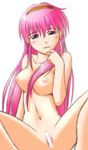  blush breasts censored kit_(studio) large_breasts long_hair megurine_luka nipples nude pussy solo vocaloid 