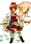  bad_id bad_pixiv_id one_eye_closed short_hair smile solo toramaru_shou touhou weapon yamisawa 