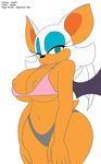  bat big_breasts bikini breasts female navel rouge_the_bat sega skimpy smile solo sonic_(series) speeds wings 