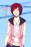  blue_eyes genderswap hood jewelry kairi kingdom_hearts male male_focus necklace red_hair twink 