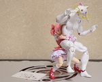  animated animated_gif dress fight fighting figure kaname_madoka kyubey magical_girl mahou_shoujo_madoka_magica panties photo pink_hair suplex twintails underwear upskirt white_panties wrestling 