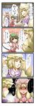  4koma animal_ears blood blush_stickers cat_ears chen comic heart heart_tail highres multiple_girls nosebleed tail tenko_(gintenko) touhou translated yakumo_ran yakumo_yukari 