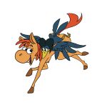  anthro avian bird breasts corvid corvus_(genus) crow equid equine female feral ginji horse mammal nude oscine passerine rodeo 
