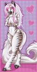  &lt;3 amythezebra anthro big_breasts breast_lift breasts equine female hair holding_breasts hooves long_hair long_tail looking_at_viewer mammal multi-colored_hair nude pink_eyes purple_eyes robyn_paperdoll solo standing stripes tail wide_hips zebra 