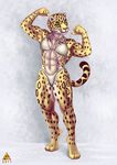  anthro biceps bra breasts cheetah feline female flexing leopard lingerie looking_at_viewer mammal muscles muscular_female panties pose solo spots tail ultrafox underwear 