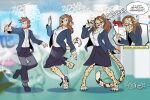 anthro blouse blush bottomwear cheetah clothed clothing embarrassed eyewear felid feline female gender_transformation glasses hi_res human male mammal mtf_transformation office office_clothing pen reality_shift skirt species_transformation speech_bubble suit tf-sential time_travel topwear transformation wearing_glasses