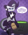 2025 alister_ik animated anthro arm_warmers armwear bell bell_collar blinking blue_collar blue_eyes blush bone bottomless bottomless_anthro bottomless_male broom cauldron cleaning_tool clothed clothing collar digital_media_(artwork) dipstick_ears dipstick_tail domestic_cat ear_flick ear_markings egyptian_mau eyewear felid feline felis femboy footwear fur glasses gold_bell grey_body hair halloween hat headgear headwear hi_res holidays knock-kneed leg_warmers legwear looking_at_viewer magic_user male mammal markings multicolored_ears nixuelle open_mouth pattern_background pattern_clothing pattern_legwear pawpads pink_nose potion simple_background skull skull_symbol smile socks solo spots spotted_markings striped_armwer striped_clothing striped_legwear stripes tail tail_markings thigh_highs thigh_socks twitching_tail uwu witch witch_costume witch_hat