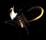  1girl antennae arthropod_girl black_eyes black_skin bracelet colored_skin full_body hollow_eyes hollow_knight hollow_knight:_silksong horned_mask jewelry marnie_(marnielovesyou) mask shakra_(hollow_knight) weapon white_mask 
