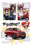 absurd_res anthro big_breasts breasts canid canine car casual_clothing chevrolet clothing comic eyewear female fennec_fox fox glasses hi_res humor jacket long_ears luna_may mammal mature_female scarlett_demends skabunny skabunny_shock topwear true_fox vehicle viejillox wide_hips