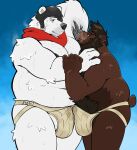 anthro armpit_fetish armpit_hair armpit_sniffing bear belly biceps bodily_fluids body_hair body_worship brown_bear brown_body bulge bulge_frottage chest_hair clothing duo ear_piercing epic_games erection erection_under_jockstrap eye_contact facial_piercing fortnite fur gabbybear genital_fluids genitals hair half-closed_eyes hi_res jockstrap looking_at_another male male/male mammal musk musk_cloud musk_worship narrowed_eyes nose_piercing overweight overweight_anthro overweight_dom overweight_male overweight_sub piercing polar_bear polar_patroller precum precum_through_clothing precum_through_underwear raised_arm sniffing spazz_bear stink_fumes submissive submissive_male sweat tenting underwear ursine wet wet_clothing white_body white_fur