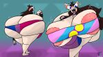 anthro barefoot belly big_belly big_breasts big_bulge big_butt bisexual_pride_colors black_clothing black_jacket black_jacket_vest black_topwear black_vest bottom_heavy breasts brown_hair bulge butt canid canine canis chihuahua clothing collar domestic_dog feet flashing flashing_breasts fur gaminggranny hair herm hi_res huge_breasts huge_bulge huge_butt hyper hyper_breasts hyper_bulge hyper_butt intersex jacket jacket_vest lgbt_pride looking_at_viewer male mammal onomatopoeia pride_colors rear_view smile smiling_at_viewer solo sound_effects tan_body tan_fur teeth text thong topwear toy_dog tube_top tuft underwear vest wilbert_(gaminggranny)