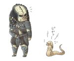  alien chibi monster mosnter open_mouth predator simple_background weapon white_background yellow_eyes 