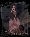  1girl colored_skin darkjack618 dress full_body long_hair patchwork_clothes patchwork_skin pinstripe_pattern red_hair sally_(nbc) smile stitched_arm stitched_face stitches striped_clothes tagme the_nightmare_before_christmas toon_(style) 