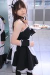  cosplay highres katou_mari maid maid_apron maid_uniform photo serving_tray thigh-highs thighhighs tray 