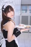  cosplay highres katou_mari maid maid_apron maid_uniform photo serving_tray tray 