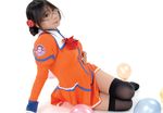  asian balloon balloons braid chocoball cosplay fujisawa_yayoi glasses photo thigh-highs thighhighs uchuu_no_stellvia uniform 