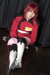  boots cosplay gun gundam gundam_seed gundam_seed_destiny photo red_hair redhead suzukaze_yuuki thigh-highs thighhighs uniform weapon 