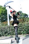  belt belts boots cosplay frills highres morte photo ruffles scythe suzuyuki_kaho thigh-highs thighhighs vispo_original wings 
