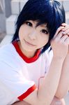  blue_hair cosplay gym_uniform katou_mari photo 