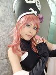  cosplay dakki fingerless_elbow_gloves houshin_engi photo pink_hair silly_hat takizawa_kazuya 