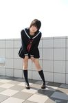  cosplay knee_socks kneehighs photo school_uniform serafuku touta_miya 