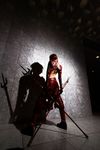  cosplay highres houtou_singi_(model) photo polearm sengoku_basara spear spears torn_clothes weapon yukimura_sanada 
