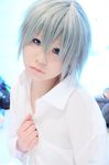  akira akira_(togainu_no_chi) bottomless cosplay dress_shirt photo shirt silver_hair togainu_no_chi touta_miya 