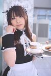  cosplay highres katou_mari maid maid_apron maid_uniform photo serving_tray tray 