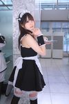 cosplay highres katou_mari maid maid_apron maid_uniform photo serving_tray thigh-highs thighhighs tray 