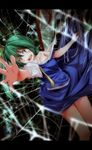  bad_id bad_pixiv_id daiyousei green_eyes green_hair highres letterboxed open_mouth outstretched_hand s-syogo side_ponytail silk solo spider_web tears torn_clothes touhou wings 