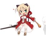  animal_ears blonde_hair blush cat_ears cat_tail chibi cosplay fang fate/extra fate_(series) full_body greaves green_eyes gun heart heidimarie_w_schnaufer heinrike_prinzessin_zu_sayn-wittgenstein machine_gun multiple_girls nero_claudius_(fate) nero_claudius_(fate)_(all) nero_claudius_(fate)_(cosplay) noble_witches null_(nyanpyoun) open_mouth panzerfaust tail transparent_background weapon world_witches_series 