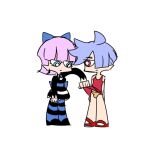  2boys black_dress blue_bow blue_eyes blunt_bangs bow briefs brothers bulge clothes_lift commentary_request cosplay costume_switch crossdressing crossdressing_(mtf) deformed dress expressionless gothic_lolita hair_over_one_eye high_heels highres lolita_fashion looking_at_another looking_at_crotch male_focus male_underwear mullet multiple_boys panty_&amp;_stocking_with_garterbelt panty_(psg) panty_(psg)_(cosplay) parted_bangs pink_hair polyester_(psg) polyurethane_(psg) shiratamataro6 short_hair siblings skirt skirt_lift socks stocking_(psg) stocking_(psg)_(cosplay) striped_clothes striped_socks underwear vertical-striped_clothes vertical-striped_socks yellow_male_underwear 