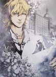  barnaby_brooks_jr blonde_hair glasses jacket jewelry male_focus necklace solo spot_color tiger_&amp;_bunny xxun 