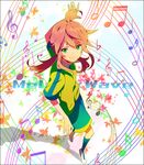  akishima_kei bad_id bad_pixiv_id beamed_eighth_notes beamed_sixteenth_notes dotted_quarter_note flat_sign full_body green_eyes half_note inazuma_eleven_(series) inazuma_eleven_go kirino_ranmaru long_hair male_focus musical_note pink_hair quarter_note sixteenth_note smile soccer_uniform solo sportswear staff_(music) treble_clef twintails 