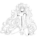  greyscale hatsune_miku highres lineart long_hair monochrome ponjiritsu solo very_long_hair vocaloid 