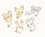  :d ;d blush_stickers closed_eyes commentary_request dedenne highres marill minun mofucoffee no_humans one_eye_closed pichu plusle pokemon pokemon_(creature) pokemon_focus simple_background smile star_(symbol) twitter_username white_background 