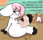 2025 anthro blood bodily_fluids bovid buckteeth caprine cheezborger_(chikn_nuggit) chikn_nuggit cofi_(chikn_nuggit) desert dialogue digital_media_(artwork) domestic_cat duo duskfenra english_text feet felid feline felis female female_anthro foot_focus half-closed_eyes mammal musk musk_cloud musky_feet narrowed_eyes nosebleed open_mouth sheep sitting sky soles solo_focus sun sweat sweatdrop sweaty_feet teeth text