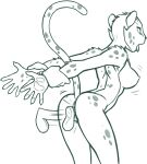 2025 afterimage anthro anus arm_pull arm_tuft balls breasts cheetah cheetah_(dc) dc_comics disembodied_hand disembodied_penis duo elbow_tuft emanata eye_roll felid feline female fingerpads from_behind_position genitals hi_res male mammal monochrome motion_lines muscular muscular_female nipples pawpads penetration penis prison_guard_position redout sex shoulder_tuft slim spots tongue tongue_out tuft vaginal vaginal_penetration