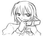  csi_miami glasses greyscale hakamichi_shizune katawa_shoujo matsu-sensei monochrome parody removing_eyewear short_hair sketch solo 