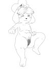 animal_crossing anthro aree bell blush blush_stickers breasts canid canine canis claws domestic_dog eyelashes female genitals hair hi_res isabelle_(animal_crossing) jingle_bell mammal nintendo nipples one_eye_closed pubes solo spread_legs spreading vulva