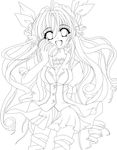  can can_to_cheek casual cokua drill_hair greyscale lineart long_hair monochrome original skirt solo twintails 