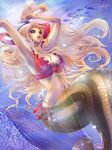  breasts cleavage fish giantess hips jewelry large_breasts lips long_hair mad-y mermaid midriff monster_girl one_piece pink_hair shirahoshi underwater 