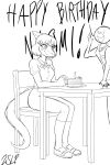 2sleepee absurd_res anon anthro artist_name bald birthday_cake blush bodily_fluids bone_frill breasts cake candle chair clothed clothed_anthro clothed_female clothed_human clothed_male clothing crying dessert dinosaur duo english_text female fingers fire food footwear frill_(anatomy) furgonomics furniture goodbye_volcano_high greyscale hadrosaurid happy happy_birthday hi_res human humanoid_hands knee_highs knee_socks ko_op_(game_developer) legwear long_tail male mammal medium_breasts medium_hair monochrome naomi_(gvh) non-mammal_breasts open_mouth ornithischian ornithopod parasaurolophus plate prehistoric_species reptile scalie shoes sitting smile socks spiked_tail spikes spikes_(anatomy) table tail tears tears_of_joy text