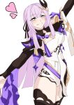  1girl absurdres black_shrug blue_eyes breasts commentary_request corset elysia_(honkai_impact) elysia_(miss_pink_elf)_(honkai_impact) hair_ornament heart highres honkai_(series) honkai_impact_3rd korean_commentary large_breasts long_hair looking_at_viewer pink_hair pyeong_il shrug_(clothing) simple_background smile solo thighs very_long_hair white_background white_corset 