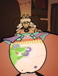 absurd_res abuniverse alphagatorz ambiguous_gender animal_humanoid arm_tattoo canid canid_humanoid canine canine_humanoid clothed clothing diaper diaper_only first_person_view fluff_pampz furniture hi_res humanoid king_gizzard_and_the_lizard_wizard male mammal mammal_humanoid number_one_gizzhead poster sofa solo tattoo topless wearing_diaper wolf_humanoid