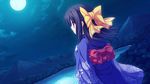  black_hair game_cg japanese_clothes kimono lunaris_filia minase_yukari moon possible_duplicate purple_eyes stars whirlpool 