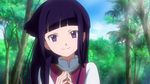  animated animated_gif gundam gundam_age nishida_asako purple_eyes purple_hair smile yurin_leciel 