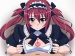  airi airi_(queen's_blade) breasts censored maid maid_headdress paizuri penis queen&#039;s_blade queen's_blade red_hair twintails 